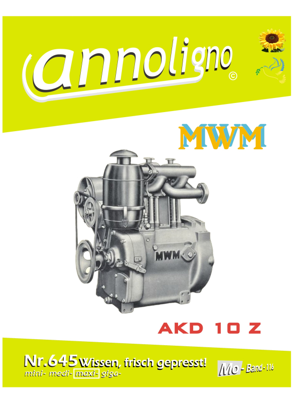 MWM Motorenwerke Mannheim AG Motor Typ AKD 10 Z Bild- Ersatzteilliste & Explosionszeichnungen  - annoligno 645